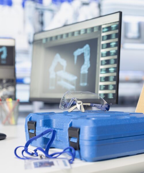 Computer software in photovoltaics factory used for optimizing production flow