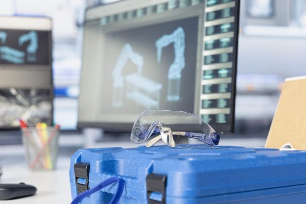 Computer software in photovoltaics factory used for optimizing production flow
